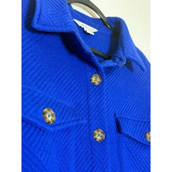 Coldwater Creek Soft Impressions Shirt Jacket Royal Blue Button Down Size 2X - Picture 9 of 9